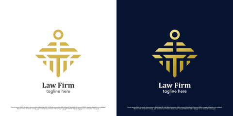 Bold judgment logo design illustration. Form of scales of justice judicial government court judge prosecutor lawyer. Simple geometric balance capital business letter T icon symbol ancient greek. - obrazy, fototapety, plakaty