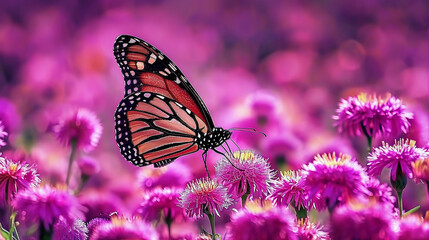 Fototapeta premium butterfly on flower
