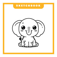 cute elephant sketchbook design