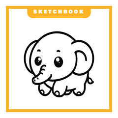cute elephant sketchbook design