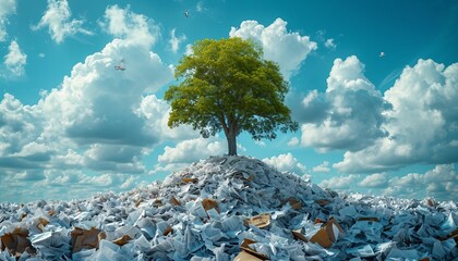  the environmental benefits of transitioning to a paperless office, emphasizing reduced paper consumption and the positive ecological impact of digital document management - obrazy, fototapety, plakaty