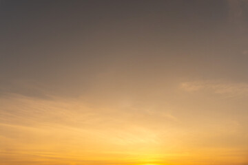 Beautiful and strange orange sky in the morning or evening used for natural background texture in...