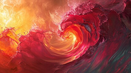 Radiant Ruby Waves creating a visual symphony of color and light.