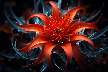 A gorgeous plant named Flame Flower plane - obrazy, fototapety, plakaty