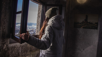 person in the window