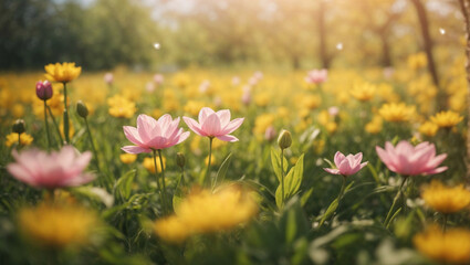 Obraz na płótnie Canvas spring vibe floral background