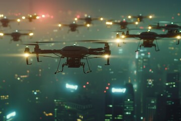 AI-managed drone fleet, digital infrastructure frontier.