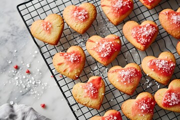 Cookies in heart sharp for Valentine's day.