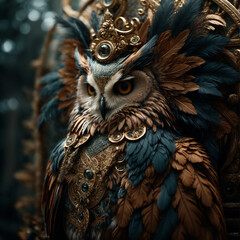 great horned owl, Owl Portrait Digital Artwork 