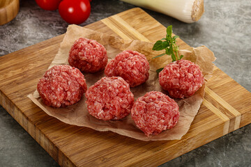 Raw beef meatball minced meat