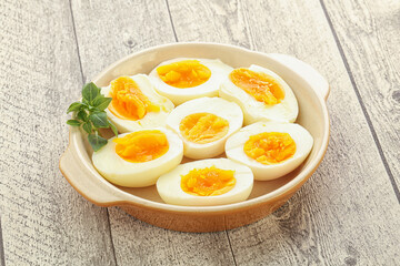 Boiled chicken egg for breakfast