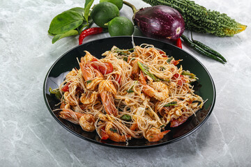 Thai Spicy Vermicelli Salad with Prawns
