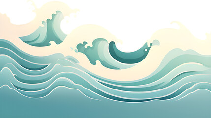 Wave image in illustration format, transparent background