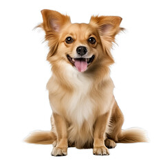 A Joyful and Fluffy Dog With a Wagging Tail and Expressive Eyes.. Isolated on a Transparent Background. Cutout PNG.