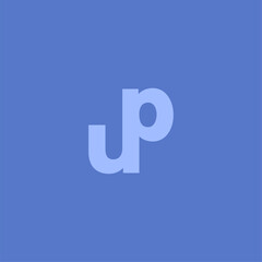 up logotype concept symbol blue