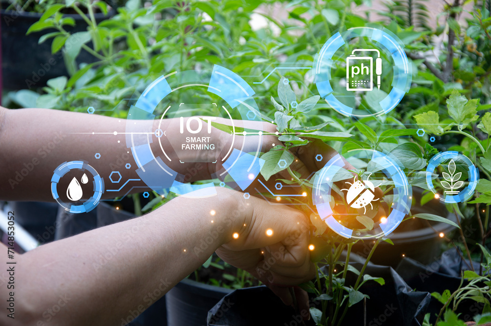 Poster the concept of using ai and smart farming