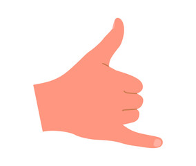 Vector illustration of shaka hand sign gesture isolated on white background. © nazarkru