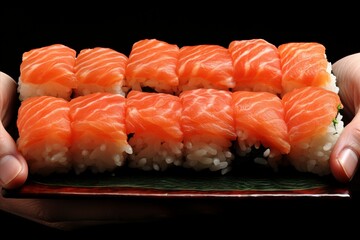 Assorted Exquisite Sushi Rolls in Vibrant Presentation, Featuring a Variety of Fresh Flavors