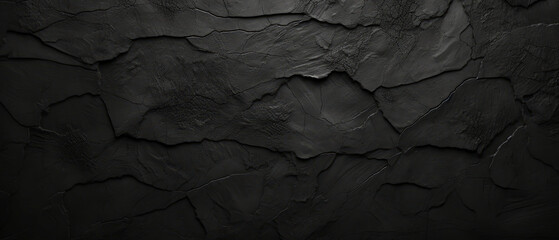 Textured Black Slate Background with Natural Patterns. Dark, moody tones, grunge style - obrazy, fototapety, plakaty