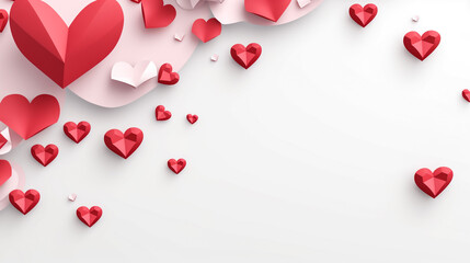 Red heart Valentine`s day background
