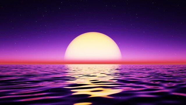 Wave sea beach and sunset sky abstract background. Nature and summer concept. 3d render.	
