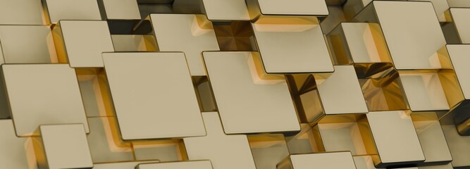 Clean, minimalistic design of digital blocks in a sequence..
