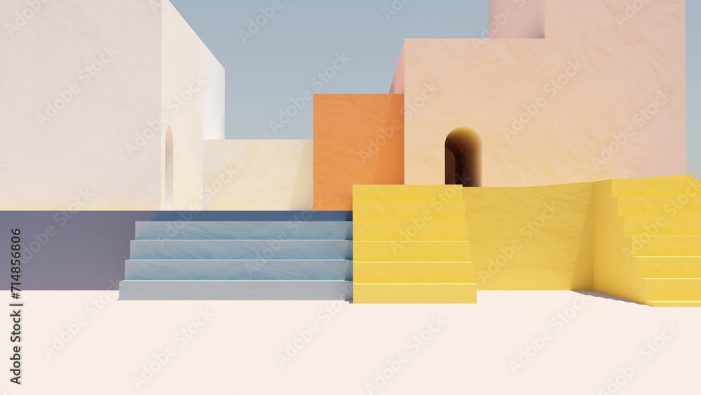 Aufkleber a minimalist representation of vibrant gradients in symphony, showcasing the harmonious interplay of