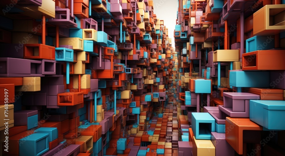 Poster a vibrant array of building blocks adorn the indoor shelf, inviting endless possibilities for creati