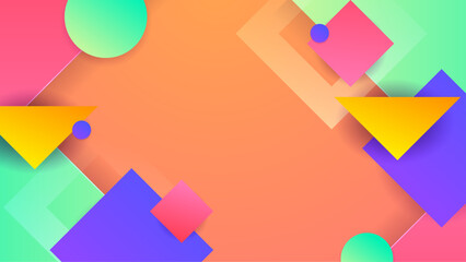 Colorful colourful vector modern gradient geometric abstract background with shapes. Abstract gradient shapes background for presentation, business report, card, banner, poster