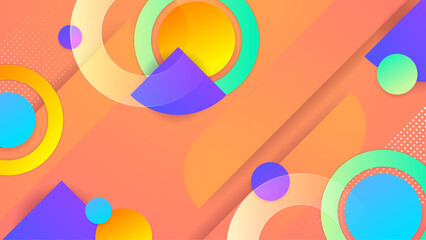 Obraz premium Colorful colourful vector abstract geometrical gradient shape modern background. Abstract gradient shapes background for presentation, business report, card, banner, poster