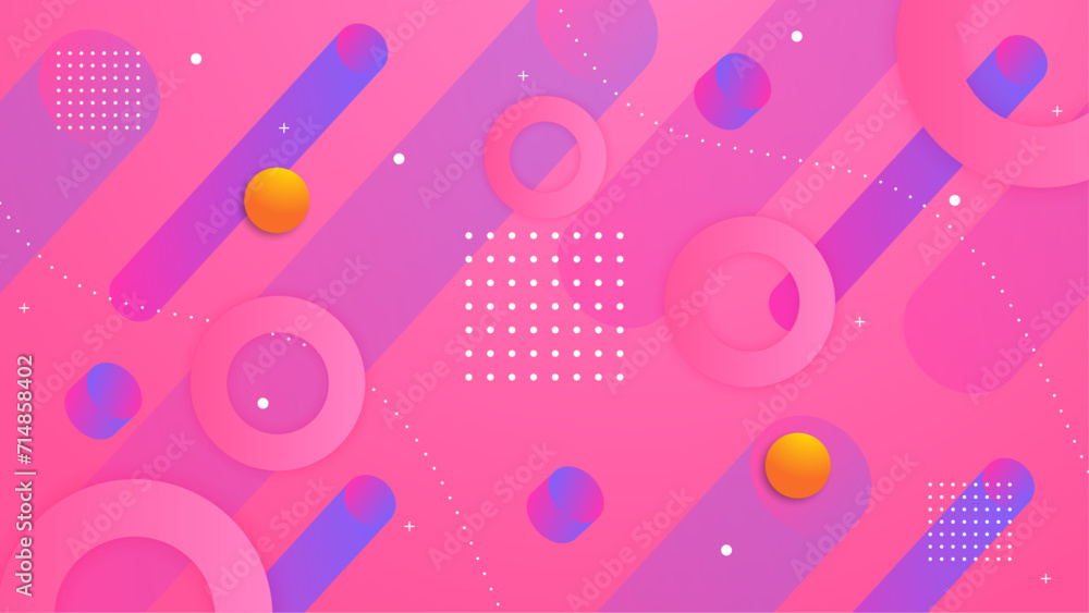 Aufkleber purple violet orange and pink vector abstract gradient background with simple geometric shapes. abst