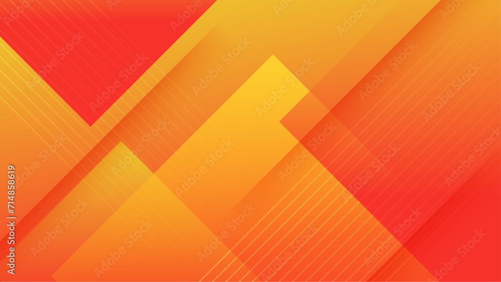 Poster yellow and orange vector gradient geometric abstract background design. abstract gradient shapes bac
