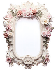 an ornate design picture frame with floral flowers on it 