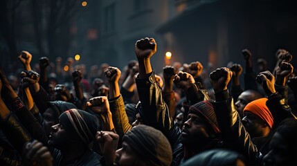 hands with a closed fist. Closed hands represents the black movement.