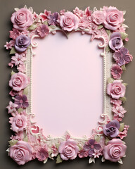 Fototapeta na wymiar an ornate design picture frame with floral flowers on it 