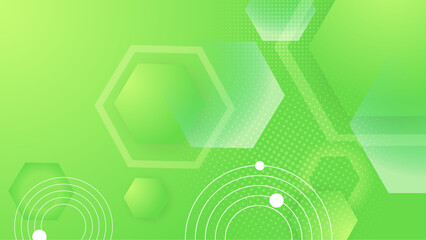 Green and white vector abstract gradient background with simple geometric shapes. Abstract gradient shapes background for presentation, business report, card, banner, poster