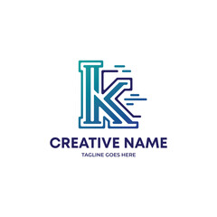 Letter K  modern tech company logo