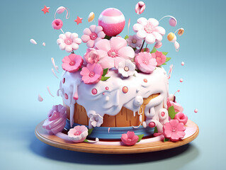 Cute 3D colorful illustration
