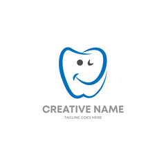 happy tooth logo, Dental logo