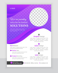 Modern corporate flyer or poster design , business brochure cover template annual report print in a4
