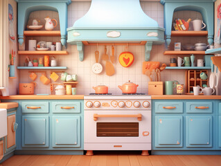 Cute 3D colorful illustration