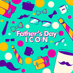 Vector flat design with Father's Day theme