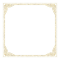  Chinese new year luxury frame ornament with gold glitter design for element