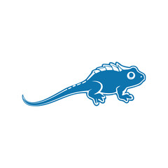 blue Lizard Icon Illustration