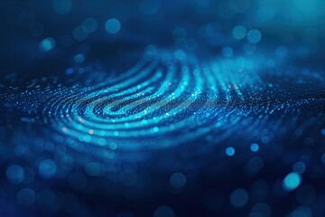 Fingerprint, digital. Abstract Fingerprint in Blue. Digital Whorl.