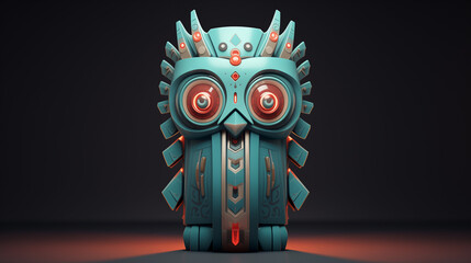 Metallic 3D Totem illustration