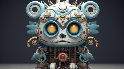 Metallic 3D Totem illustration