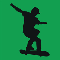 Fototapeta na wymiar Skateboarder Silhouette