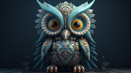 Fototapeta premium Metallic 3D Totem illustration