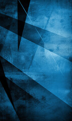 Abstract geometric shapes in varying shades of blue with a grungy texture.